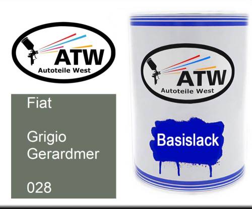 Fiat, Grigio Gerardmer, 028: 500ml Lackdose, von ATW Autoteile West.